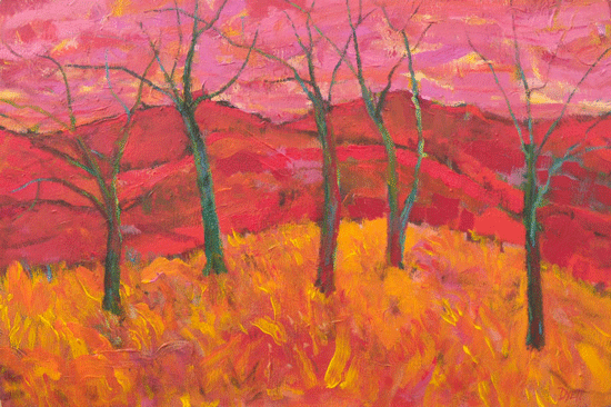 painting_pink landscape